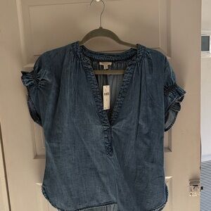 Anthropologie Denim Blue Blouse
